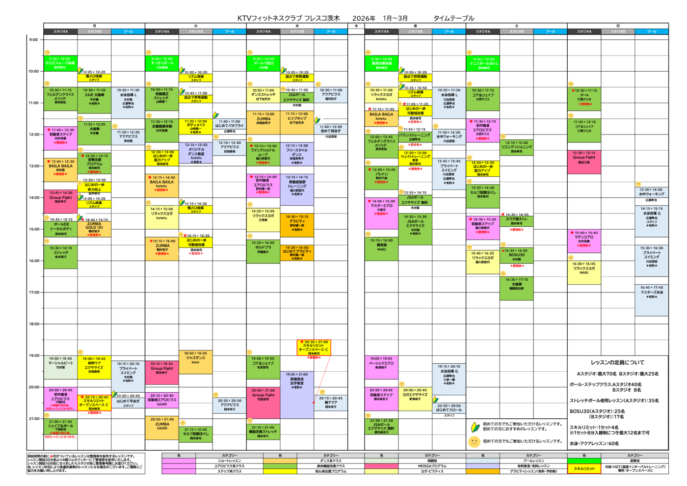 タイムテーブル1月～3月 データ